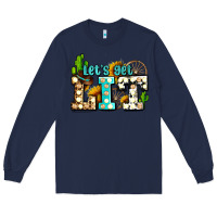 Navy western lets get lit ado Long Sleeve Tee - AdoDesignShop