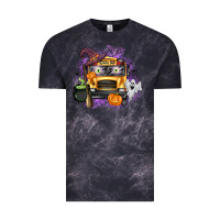 Cloud Black Halloween School Bus Vintage Tee - texasbilliewilder
