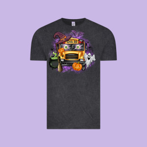 Halloween School Bus Vintage Tee Designed By Texasbilliewilder