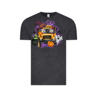 Vintage Black Halloween School Bus Vintage Tee - texasbilliewilder