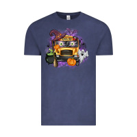 Vintage Denim Halloween School Bus Vintage Tee - texasbilliewilder