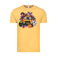 Vintage Mustard Halloween School Bus Vintage Tee - texasbilliewilder