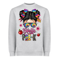 Heather Grey hello pre k Heavyweight Sweatshirt - texasbilliewilder