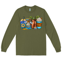 Army Green hannukah coffee cups Long Sleeve Tee - AdoDesignShop