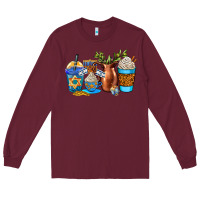 Burgundy hannukah coffee cups Long Sleeve Tee - AdoDesignShop