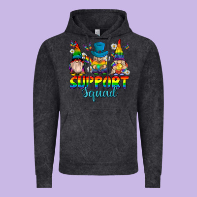 Vintage Hoodie support squad pride gnomies