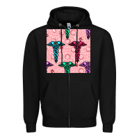 Black Medicine Seamless Pattern Zipper Hoodie - BundleAndBundleShop