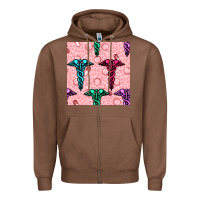 Chestnut Medicine Seamless Pattern Zipper Hoodie - BundleAndBundleShop