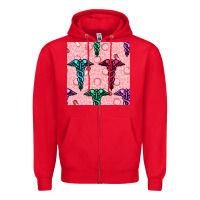 Red Medicine Seamless Pattern Zipper Hoodie - BundleAndBundleShop