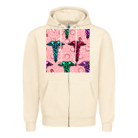 Sandshell Medicine Seamless Pattern Zipper Hoodie - BundleAndBundleShop