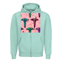 Seafoam Medicine Seamless Pattern Zipper Hoodie - BundleAndBundleShop