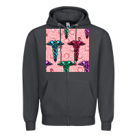 Smoke Medicine Seamless Pattern Zipper Hoodie - BundleAndBundleShop