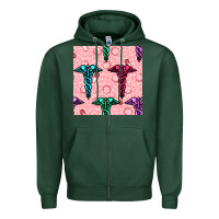 Sports Green Medicine Seamless Pattern Zipper Hoodie - BundleAndBundleShop
