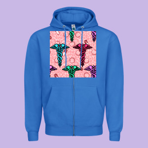 Medicine Seamless Pattern Zipper Hoodie Designed By Bundleandbundleshop