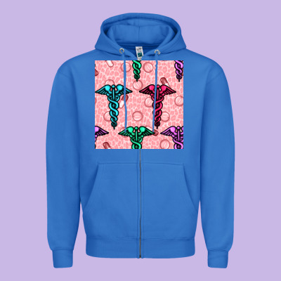 Medicine Seamless Pattern Zipper Hoodie Designed By Bundleandbundleshop