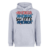 Heather Grey america since 1776 Heavyweight Hoodie - MaliasSmallBusiness