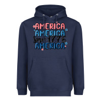 Navy america since 1776 Heavyweight Hoodie - MaliasSmallBusiness