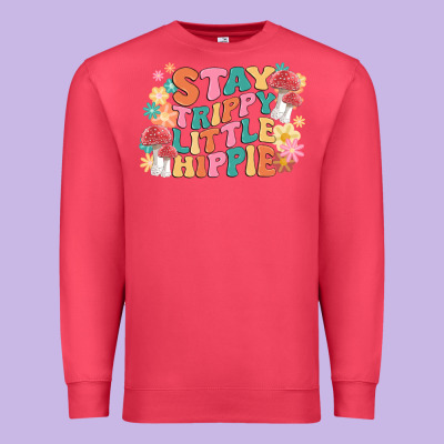 Stay Trippy Little Hippie Premium Sweatshirt Designed By Maliassmallbusiness
