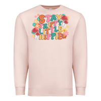 Pale Pink stay trippy little hippie Premium Sweatshirt - MaliasSmallBusiness