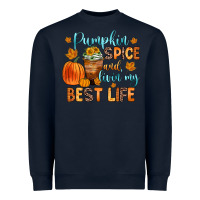 Navy pumpkin spice and livin  my best life Heavyweight Sweatshirt - Zillion Design Studio