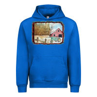 Cobalt Christmas Barn Tractor Snow Urban Hoodie - Bettercallsaul