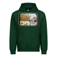 Forest Green Christmas Barn Tractor Snow Urban Hoodie - Bettercallsaul