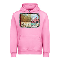 Fuchsia Pink Christmas Barn Tractor Snow Urban Hoodie - Bettercallsaul