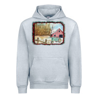 Heather Grey Christmas Barn Tractor Snow Urban Hoodie - Bettercallsaul