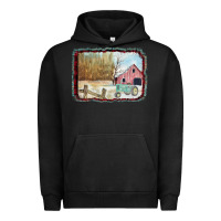 Pigment Black Christmas Barn Tractor Snow Urban Hoodie - Bettercallsaul