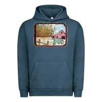 Pigment Midnight Navy Christmas Barn Tractor Snow Urban Hoodie - Bettercallsaul