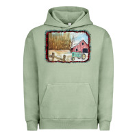 Pigment Oil Green Christmas Barn Tractor Snow Urban Hoodie - Bettercallsaul