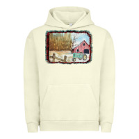 Pigment Pistachio Christmas Barn Tractor Snow Urban Hoodie - Bettercallsaul