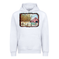 White Christmas Barn Tractor Snow Urban Hoodie - Bettercallsaul