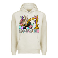 Oatmeal Heather Egg Cavator Easter Premium Hoodie - BundleAndBundleShop