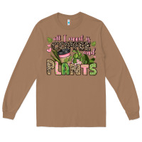 Toasted Coconut all i need is coffee and plants Long Sleeve Tee - JahusDesignShop