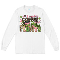 White all i need is coffee and plants Long Sleeve Tee - JahusDesignShop