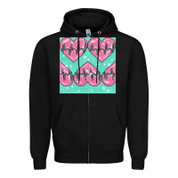 Black Nursing Heart Seamless Pattern Zipper Hoodie - BundleAndBundleShop