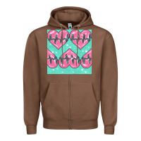 Chestnut Nursing Heart Seamless Pattern Zipper Hoodie - BundleAndBundleShop