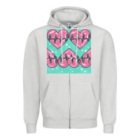 Dove Grey Nursing Heart Seamless Pattern Zipper Hoodie - BundleAndBundleShop