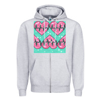 Heather Grey Nursing Heart Seamless Pattern Zipper Hoodie - BundleAndBundleShop