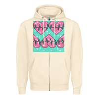 Sandshell Nursing Heart Seamless Pattern Zipper Hoodie - BundleAndBundleShop
