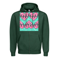 Sports Green Nursing Heart Seamless Pattern Zipper Hoodie - BundleAndBundleShop