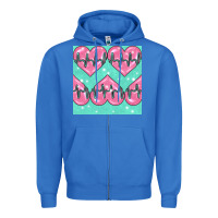 True Royal Nursing Heart Seamless Pattern Zipper Hoodie - BundleAndBundleShop