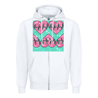 White Nursing Heart Seamless Pattern Zipper Hoodie - BundleAndBundleShop