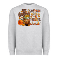 Heather Grey pumpkin spice and jesus christ Heavyweight Sweatshirt - Zillion Design Studio