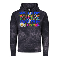 Cloud Black you are enough with daisies Vintage Hoodie - texasbilliewilder