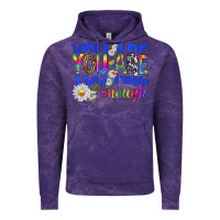 Cloud Purple you are enough with daisies Vintage Hoodie - texasbilliewilder