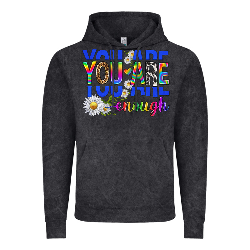 You Are Enough With Daisies Vintage Hoodie by texasbilliewilder | Teevron
