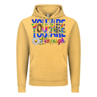 Vintage Mustard you are enough with daisies Vintage Hoodie - texasbilliewilder