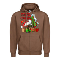 Chestnut merry cowgirl  boots and cactus with gifts Zipper Hoodie - AdoDesignShop